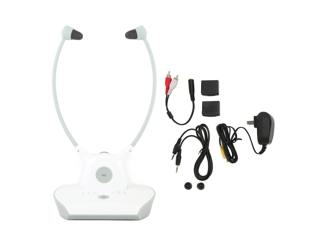 Audífonos Inalámbricos Para Tv 2.4ghz 3.5mm/rca Audífonos Con Amplificador Ajustable Para Tv Con Enchufe Estadounidense