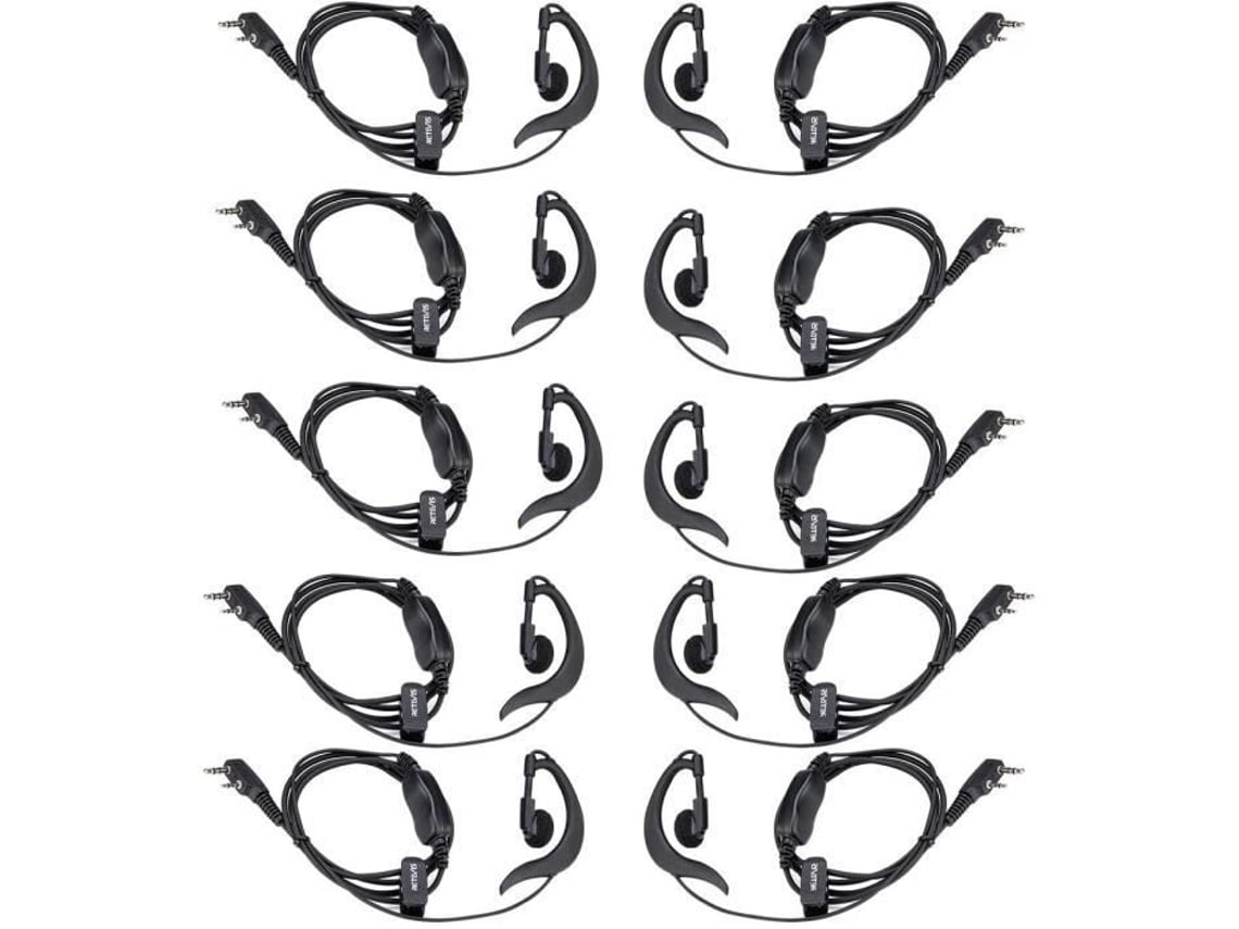 Auriculares walkie-talkie, auriculares de seguridad, auriculares en forma de G, compatibles con Retevis Rt24, Rt27, Rt28, Rt619 (10 unidades)