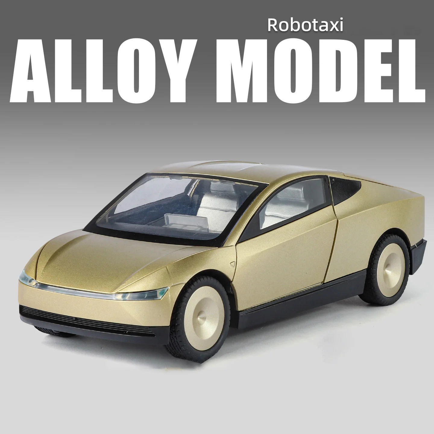 (oro) Coche De Juguete A Escala 1:24 De Aleación, Modelo De Metal Fundido A Presión Con Sonido Y Luz Para Niños