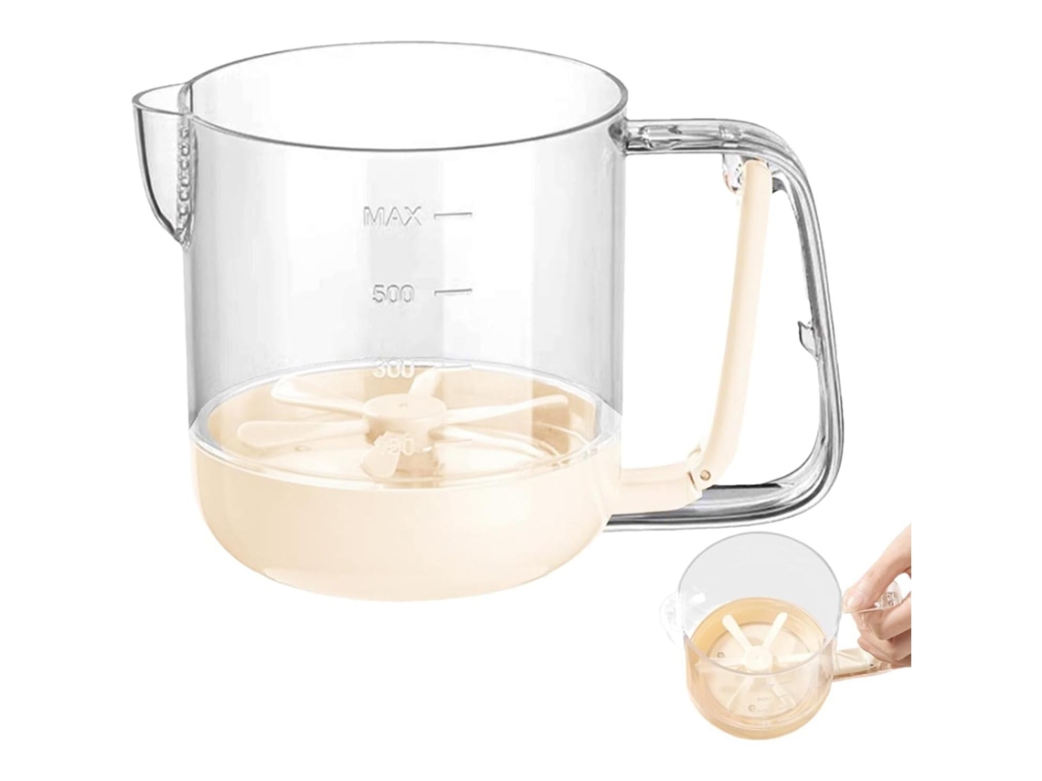 Batidora de mano, vaso medidor graduado para crema, Batidora de mano multifuncional Mdug (blanca)