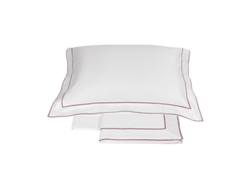 Completo Letto Matrimoniale Fazzini Raso Di Cotone 300 Tc Bianco-burgundy
