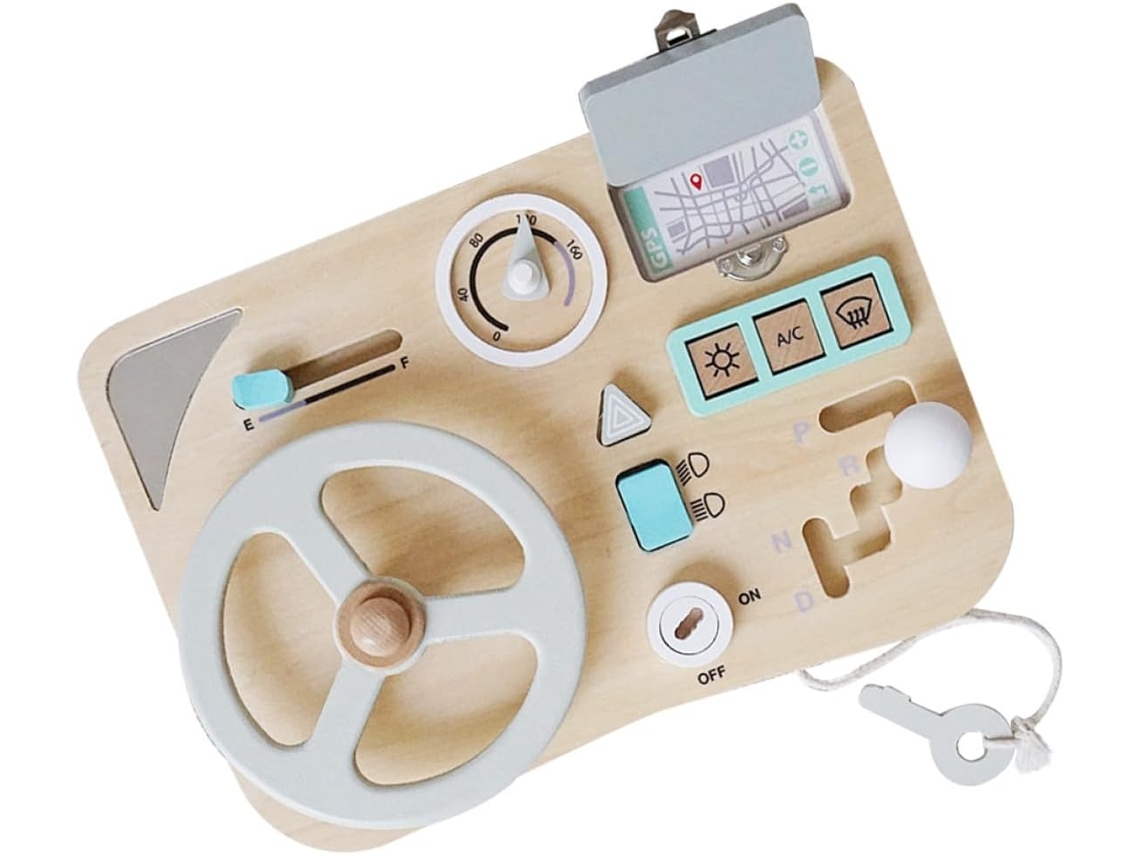 Volante De Madera Para Niños Y Niñas A Partir De 3 Años: Simulador De Conducción Educativo Y Seguro Que Estimula La Imaginación.
