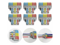 Terminales De Conexión, 6 Conectores Eléctricos Con Palanca De Accionamiento, 3 Entradas, 9 Salidas.