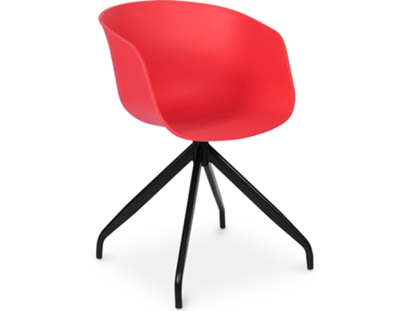 Silla de Oficina Tapizada con Brazos Silla de Escritorio de Diseño Negro Jodie Joan 54x54x72cm PRIVATEFLOOR