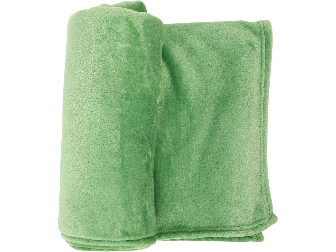 Manta Polar Verde, De Felpa Ligera Hecha Poliéster, Suave Para La Piel, Ideal El Sofá Y Siesta.