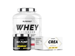 Programa de aumento de masa muscular en seco confirmado 100 Whey Protein Advanced 2 kg Yogur de fresa en Pump Xtreme Créa Superset Nutrition