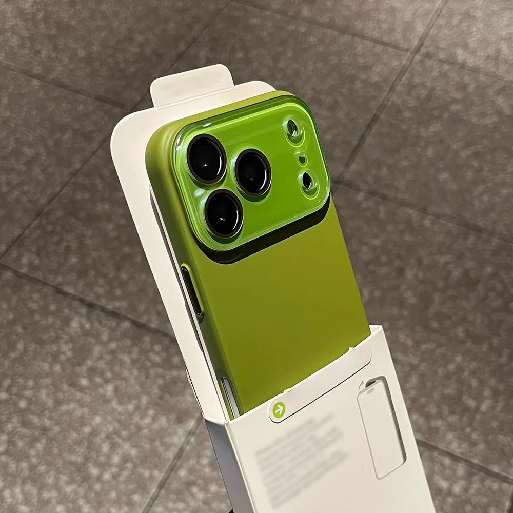 (verde Iphone 13 Pro Max) Funda De Cristal Para Cámara De Iphone, Cubierta Trasera A Prueba De Golpes