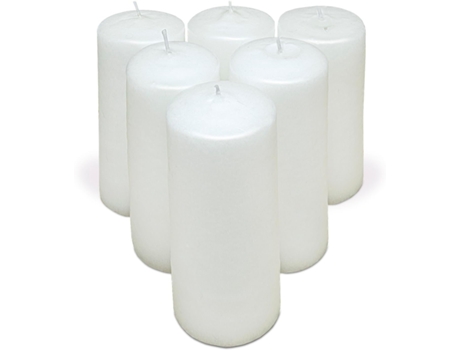 COM-FORT HOUSE- Velas Blancas Pack velas de 6 Unidades Velas 6x15cm Tealight Velas Decorativas Sin Perfume COM-FORT HOUSE