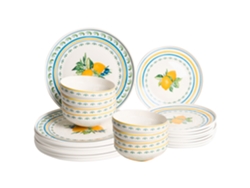 Serviço De Jantar De 24 Peças Beliani Tarragon De Porcelana Branco 27x27x2