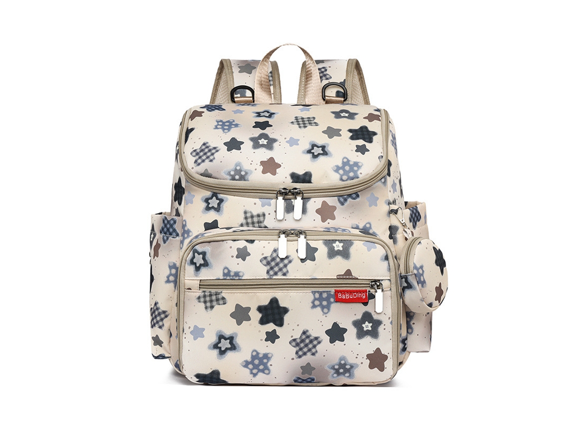 Mochila para mamás, bolso impermeable para bebé con cambiador, bolso para mamá, regalos para futuras mamás SPQMENT (estrella)