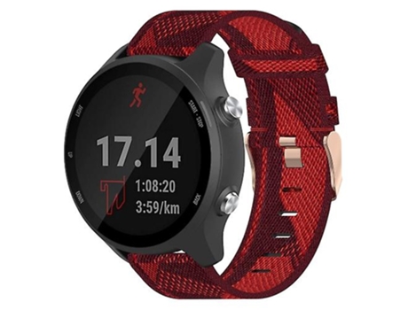 Correa para Garmin Forerunner 245 Music 20mm Correa de reloj tejida de nailon roja VENISYMLIS