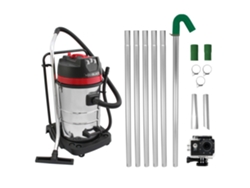 Kit de limpieza de canaletas Maxblast de 80 l | Aspiradora en seco y húmedo de 3000 W | 6 mangueras extensibles de 1,2 a 7,2 m | Cámara wifi Monstershop 4K