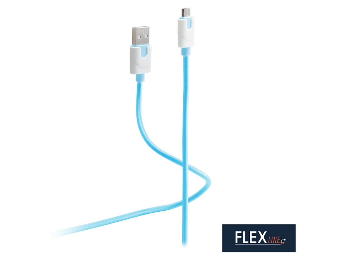 Cable de Datos y Carga FLEXLINE Usb-A Usb-B Azul 2,0 M