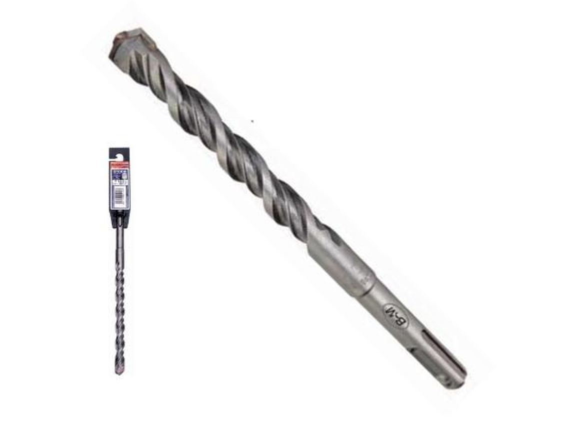 Broca para martillo sds-plus 2 puntas doble canal largo 210mm broca 6mm