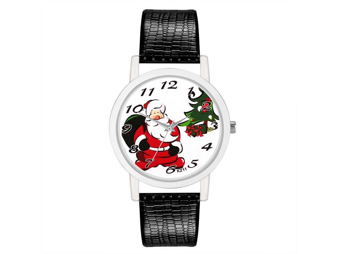 Reloj De Moda Navideño Unisex De Cuarzo Con Correa Pu Para Uso Casual