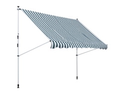 Toldo retráctil manual de 300x150 cm con manivela y altura regulable, color verde.