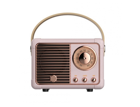 Altavoz Hw11 portátil retro clásico mini tarjeta de audio radio inalámbrica viaje reproductor de música rosa