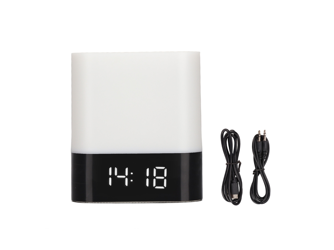 Altavoz Bluetooth Con Luz Led, Control Táctil Y Despertador Para Sala De Estar, Dormitorio O Para Leer.