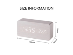 Reloj despertador digital de madera, 3 alarmas, brillo ajustable, LED NEVEANCE