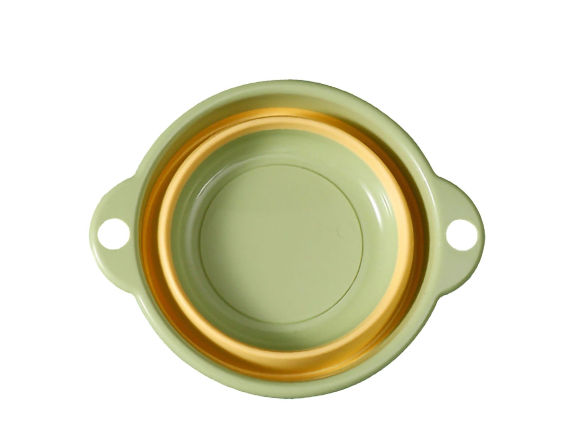 Recipiente Plegable Multifuncional Para Niños, Recipiente Portátil Para Lavar Verduras, Plástico De Silicona, Verde.