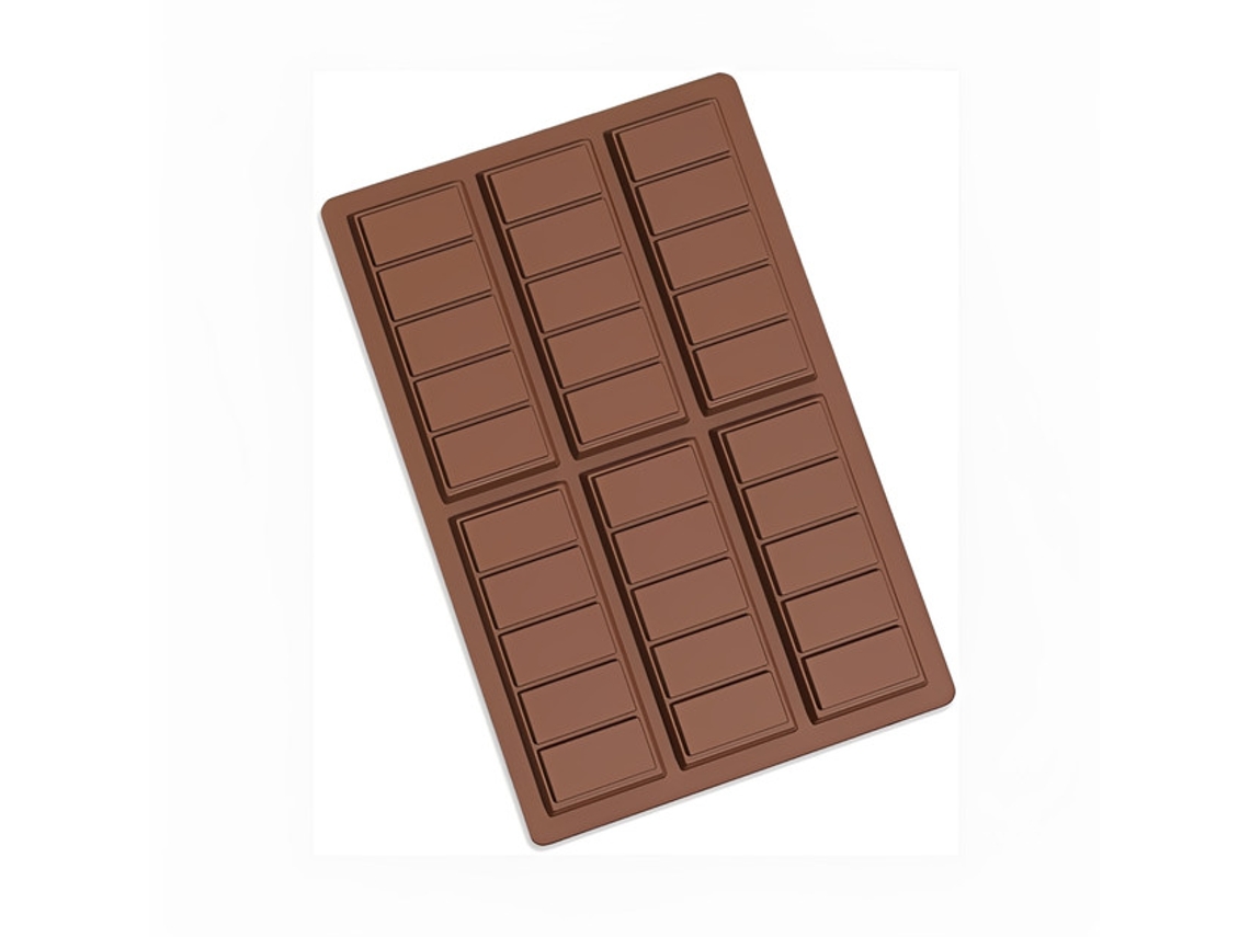 Moldes de silicona para repostería - Moldes reutilizables para chocolate - 6 bombones de 5 cuadrados - Marrón