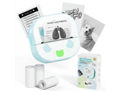Impresora térmica portátil Siurn con 3 rollos de papel, compatible con iOS y Android