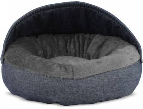 Cama Redonda para Perros y Gatos GAUTY Denim y pelo (Gris y Denim Azul - 57 cm)