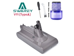 Batería Swarey para aspiradora Dyson V11 Series (6000 mAh, 25,2 V, 2 elementos de posfiltro y 1 filtro de carbón activado)
