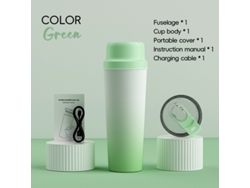 Exprimidor CHRUI Licuadora Usb De 650 Ml, 20 Cuchillas, 3000 Mah (Verde)