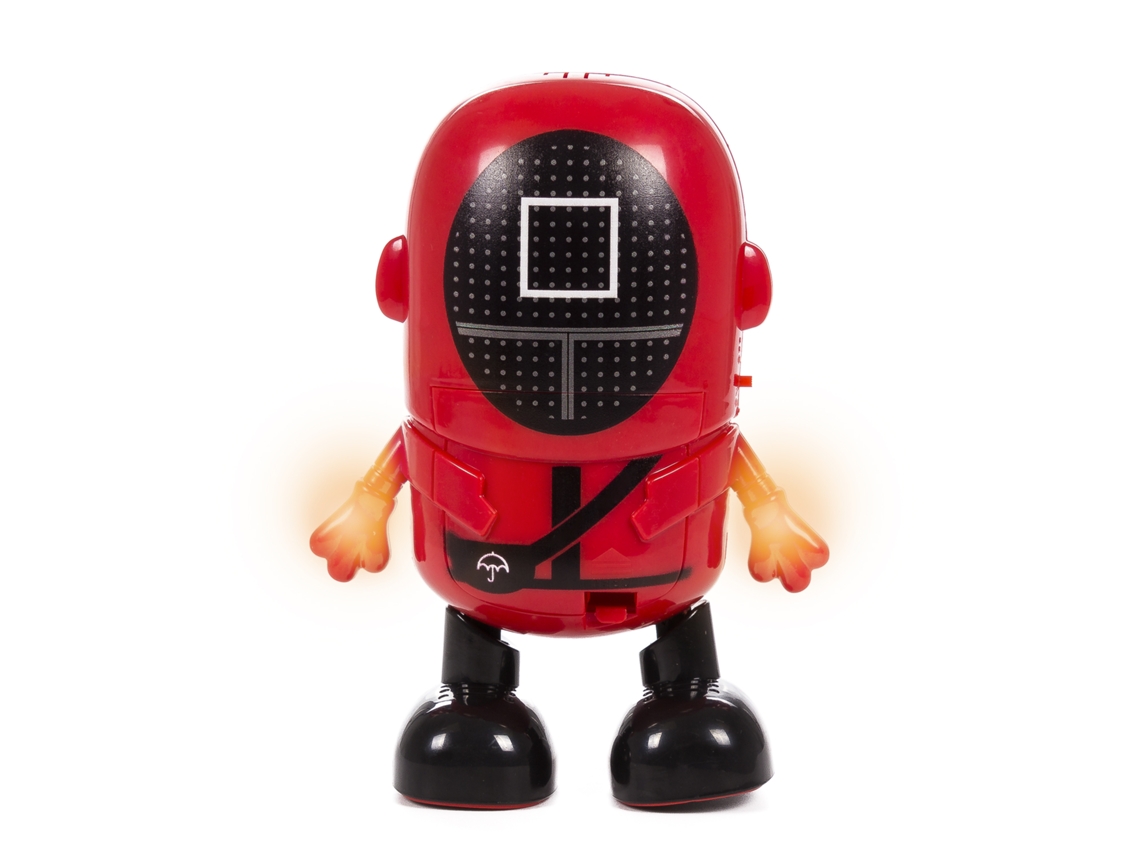 Presa de Calamares Bailarines con Música y Luces LED. Vigilante Cuadrado. 18 cm.