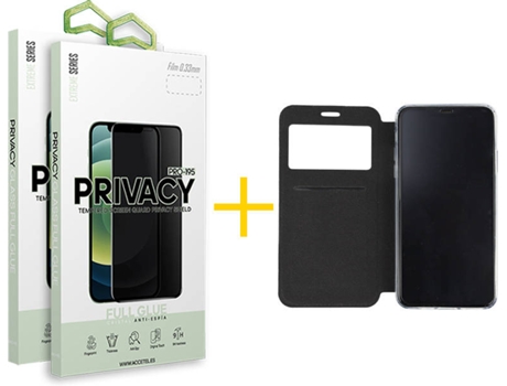 Kit Funda + Protector de Pantalla Apple iPhone 11 SKYHE Flip Cover 0463 Negro