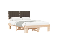 Maison Exclusive - Estructura De Cama Con Cabecera Tapizada Taupé 135 X 190 Cm