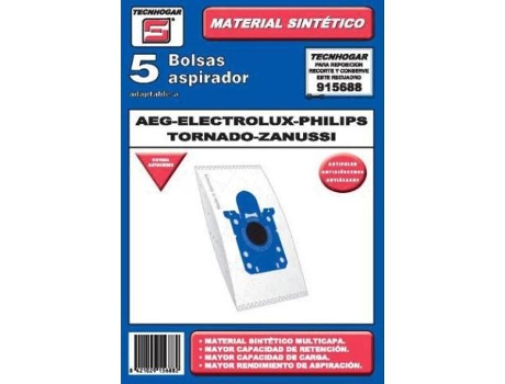 Bolsa aspirador pack 5 uds. aeg-electrolux-philips 915688