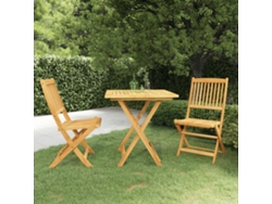 Juego de comedor de jardín plegable de 3 piezas en madera maciza de acacia DKD Home Decor