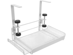 Estante Bajo Escritorio, Con Clip Blanco, Cesta Metálica Ajustable Para Guardar Cables Y Papeles.