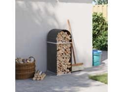 Leñero de acero galvanizado antracita de 40 x 45 x 100 cm LOVELY HOME