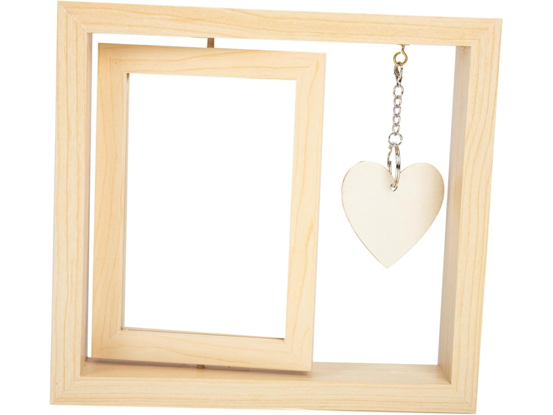 Marco De Fotos Giratorio De Madera De Diseño Moderno De 17 Cm Con Función De Rotación Para Decoración De Oficina.