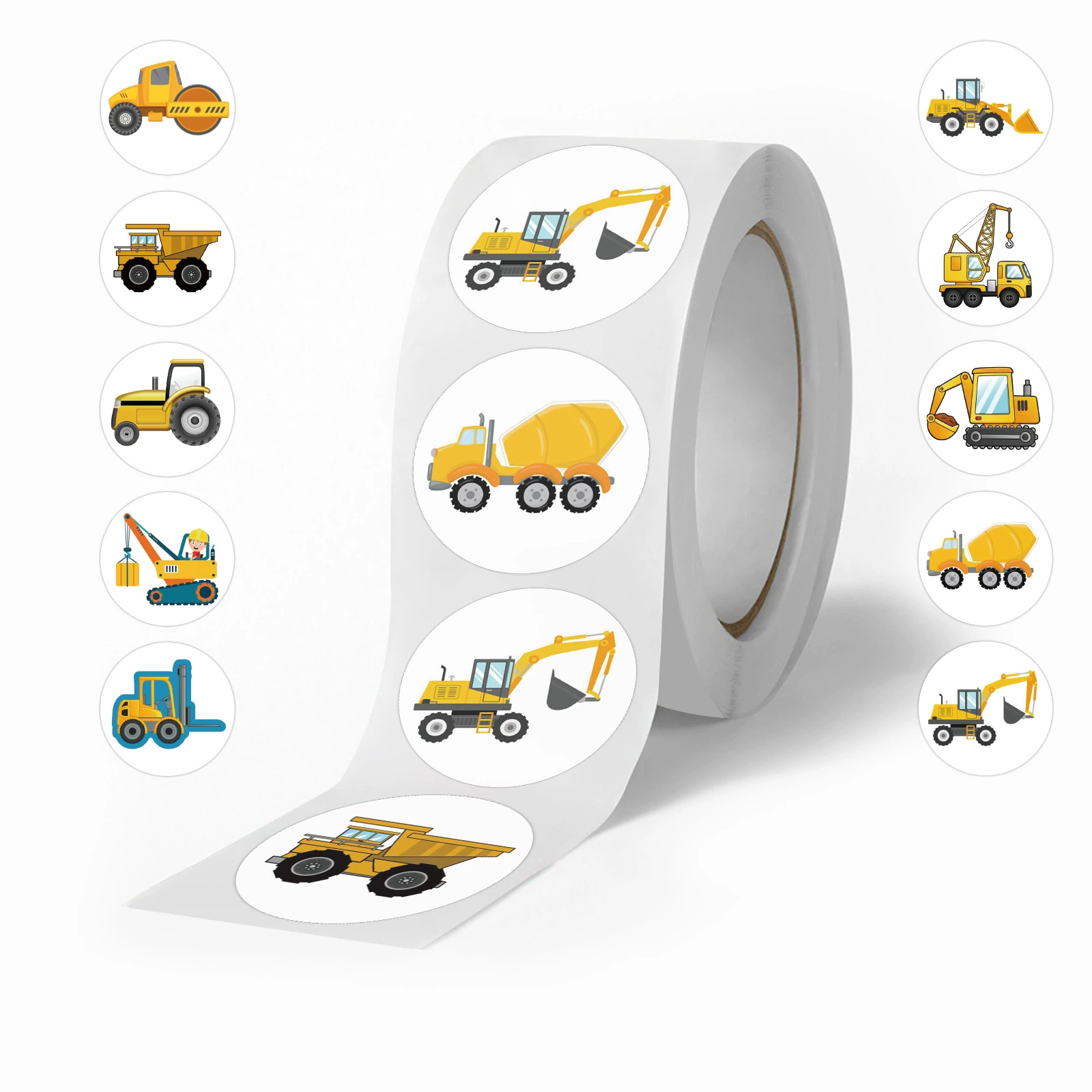 Pegatinas para vehículos infantiles, pegatinas infantiles surtidas para maquinaria de construcción y camiones de transporte, rollos para incentivos.