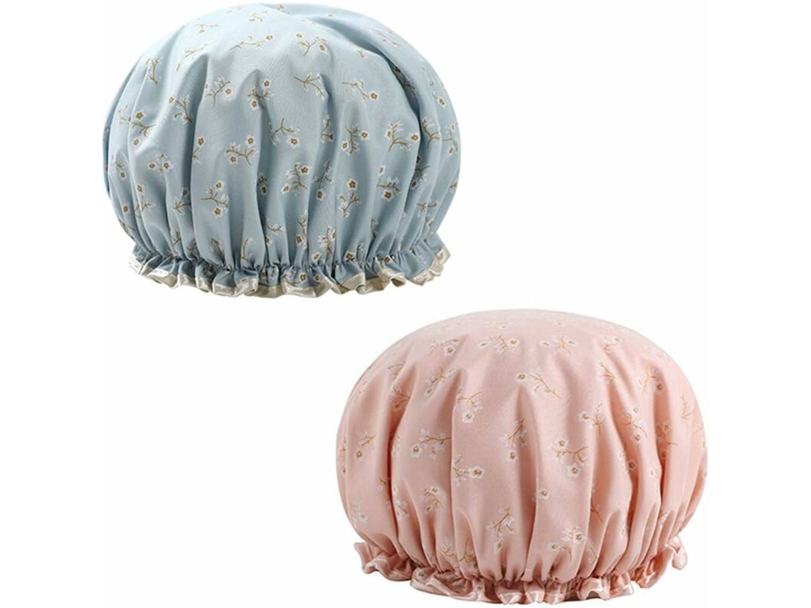 Juego de 2 gorros de ducha impermeables y reutilizables para mujer.