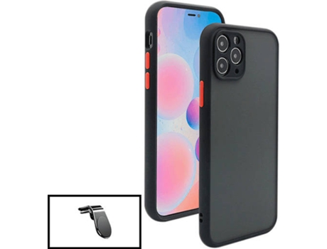 Kit Funda Anti-Choque Cámara Protection y Soporte Magnético L Safe Driving Coche Apple iPhone 13 Pro Max PHONECARE Negro