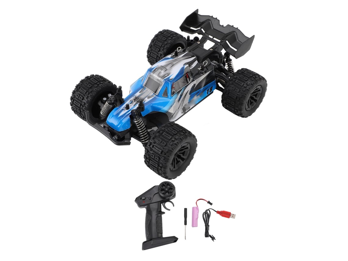 Coche Teledirigido Todoterreno 2.4g, Simulación De Alta Velocidad, Derrapes, Azul, Para Niños De 3 Años En Adelante.