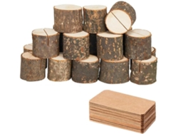 Juego de 20 portanúmeros de mesa de madera con 30 tarjeteros y marcos de fotos para F Gokoco