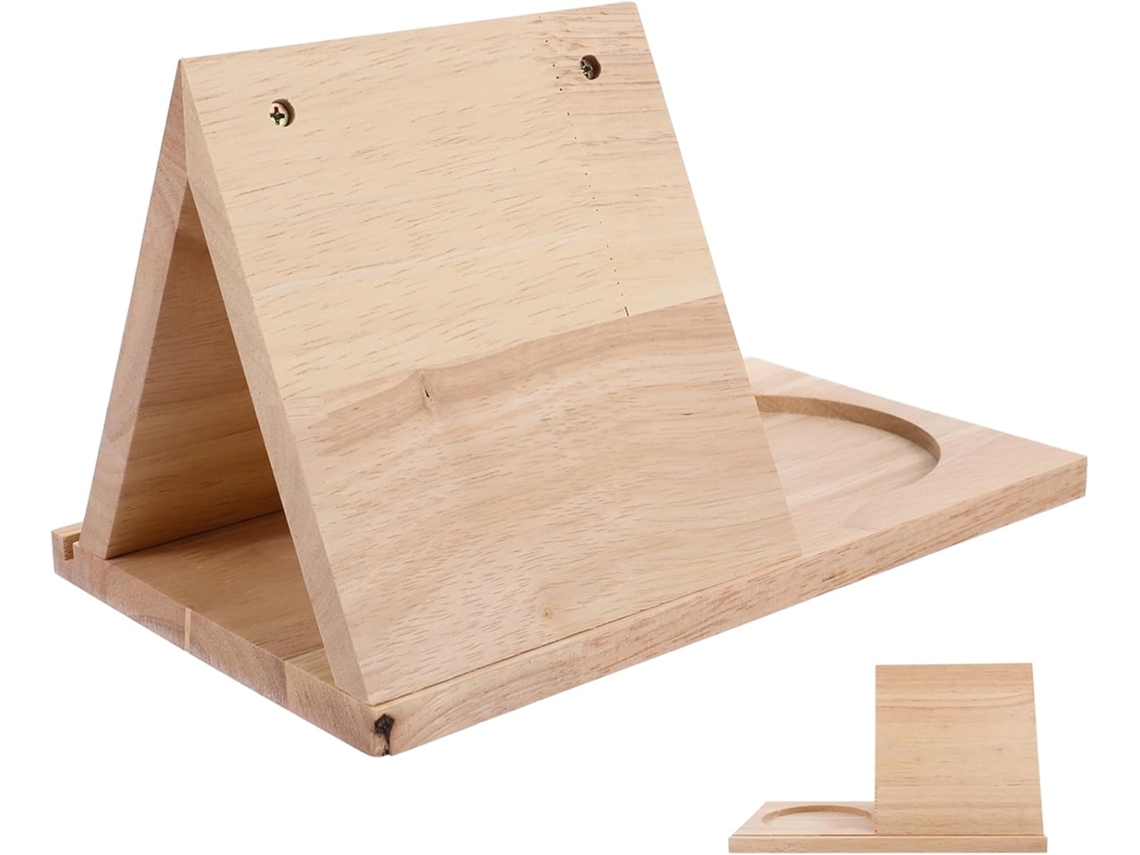 Estantería Triangular De Madera Con Portavasos Para Libros Y Material De Oficina.