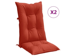 Conjunto 2 Cojines silla respaldo alto VIDAXL tela rojo melange