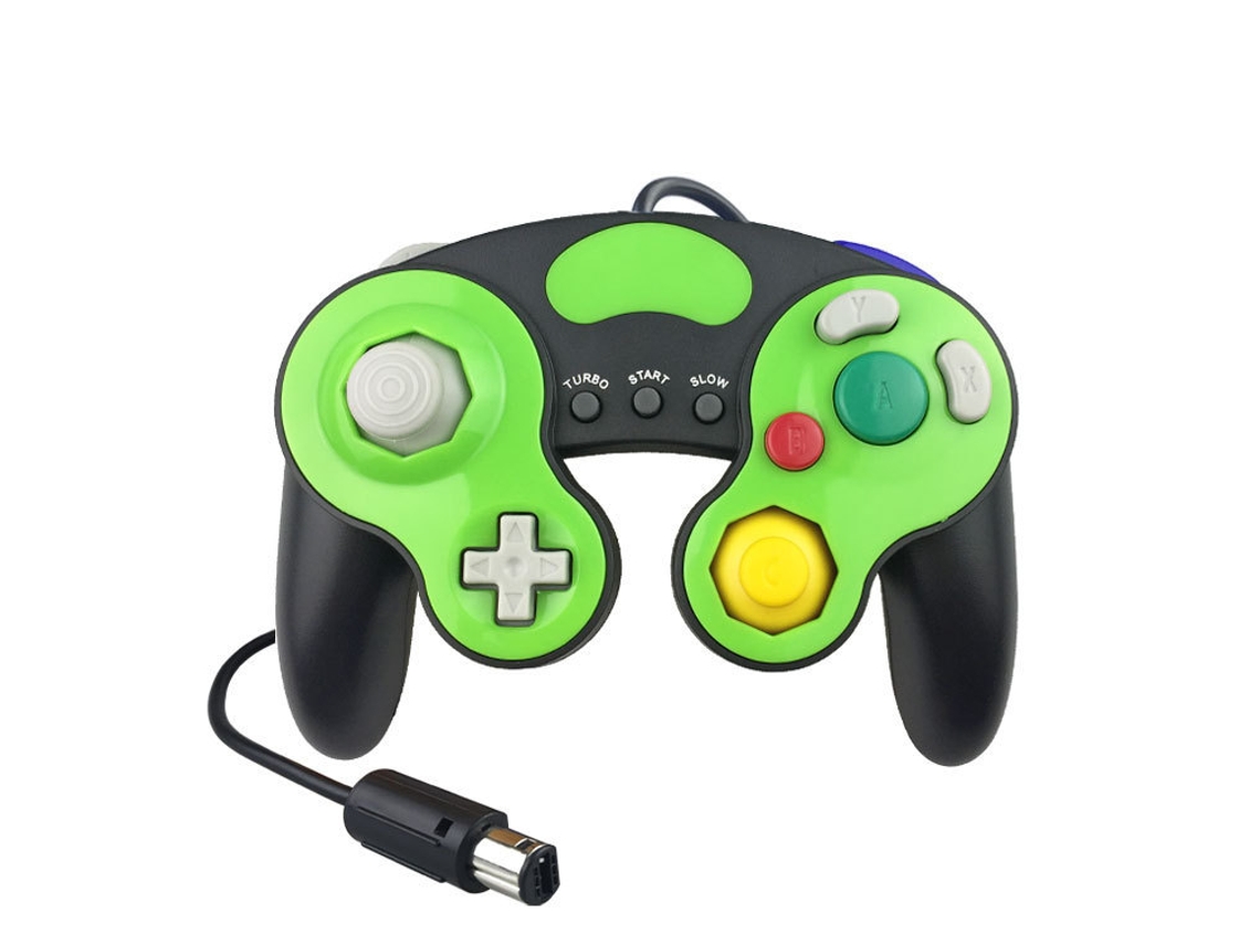 Mando De Juego Para Ngc, Con Cable, Para Wii Y Nintendo Gamecube (negro-verde) Cuich