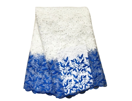 Vestido De Tela De Encaje Neto (Azul - 5 Yardas - 130 Cm)