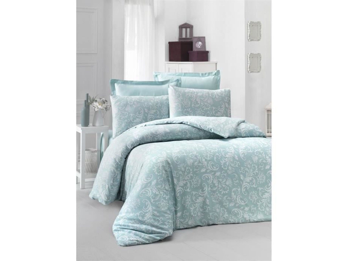 Juego De Cama - Funda Nórdica 220 X 240 Cm + 2 Fundas De Almohada 60 X 60 Cm - Satén De Algodón - Blanco