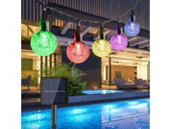 Guirnalda De Luces Solares Para Jardín, 50 Led, 7 M, 8 Modos, Resistente Al Agua, Multicolor.
