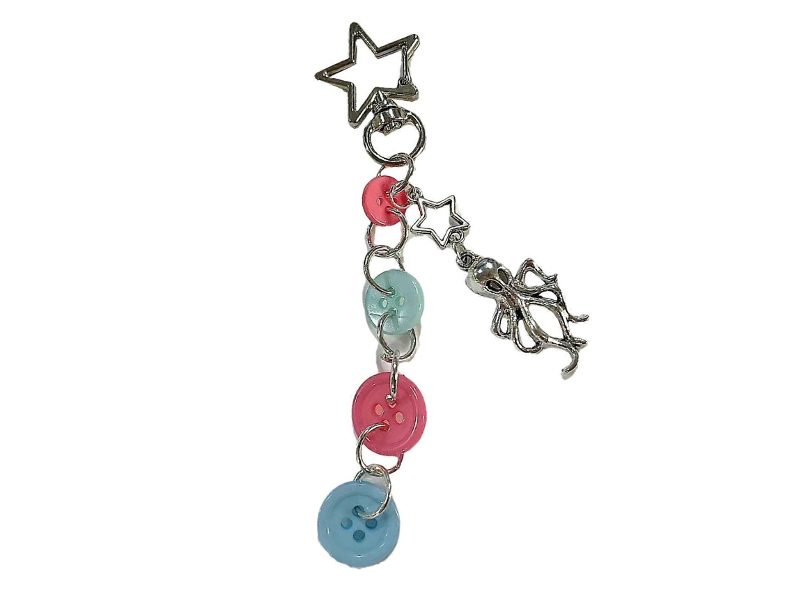 Llavero de pulpo con atractiva medusa, hecho a mano, con cuentas de aleación de resina, colgante decorativo para mochila, para uso diario Rosewell