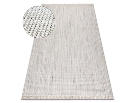 Alfombra DYWANY LUSZCZOW NANO EO78B Melange bucle tejido plano blanco / gris